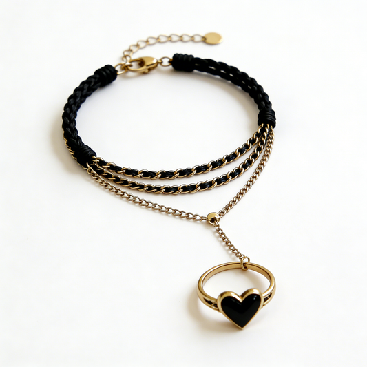 Black Heart Hand Back Chain