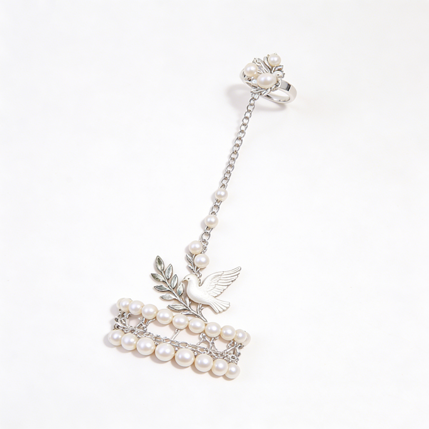 Dove & Pearl Hand Back Chain