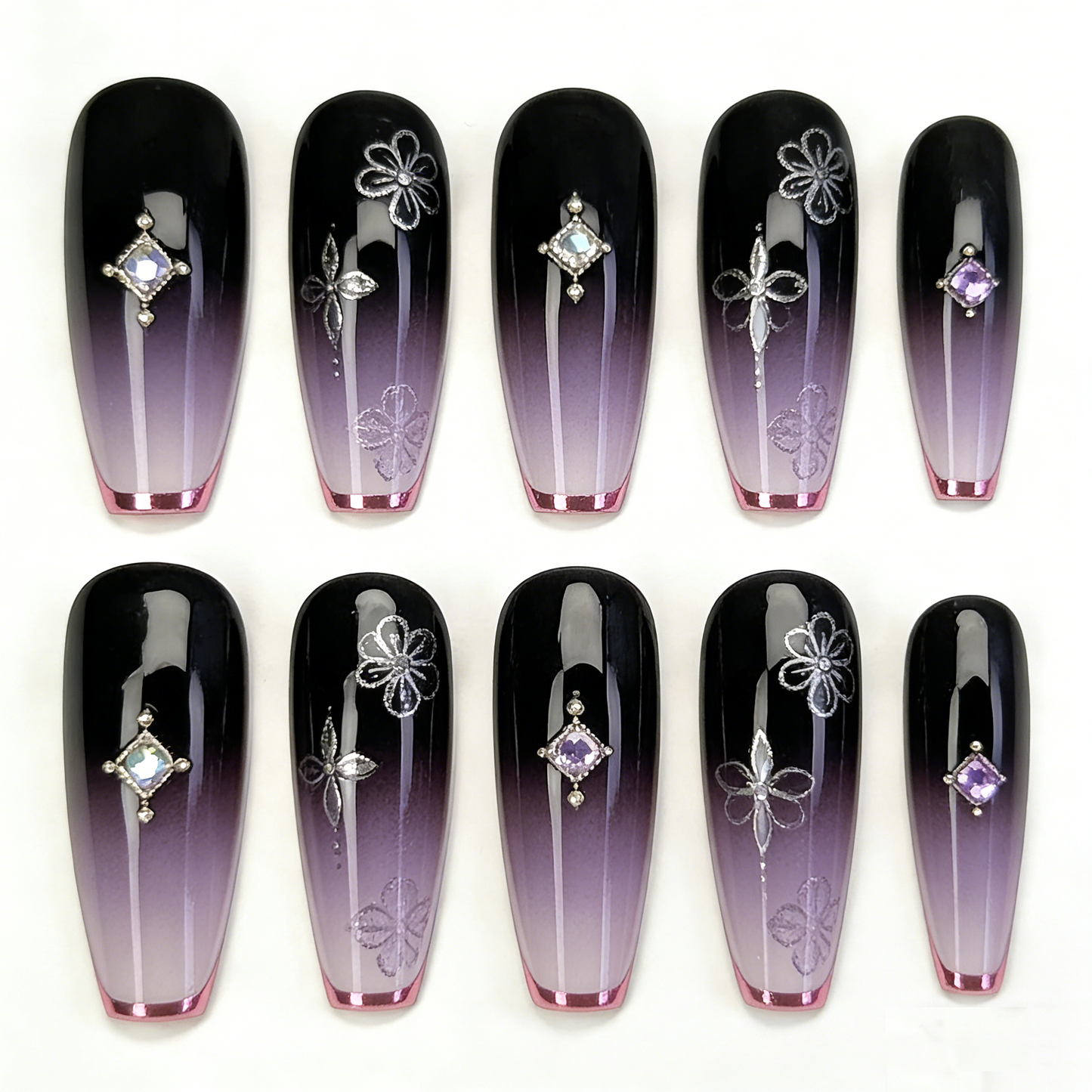 Black Purple Flower Long Wearable Armor