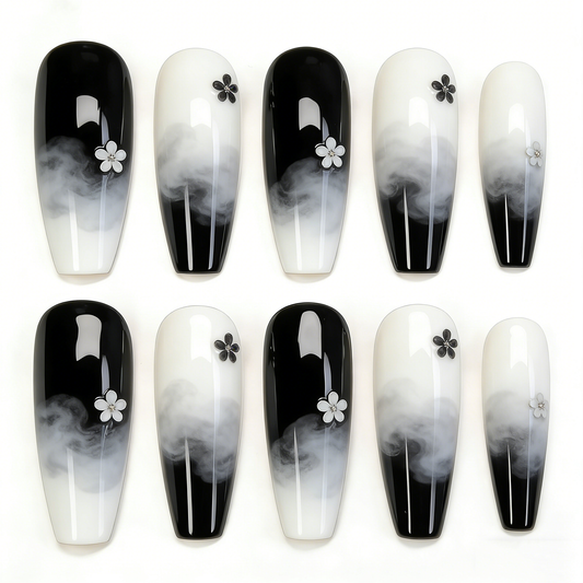 Monochrome Flower Long Wearable Armor