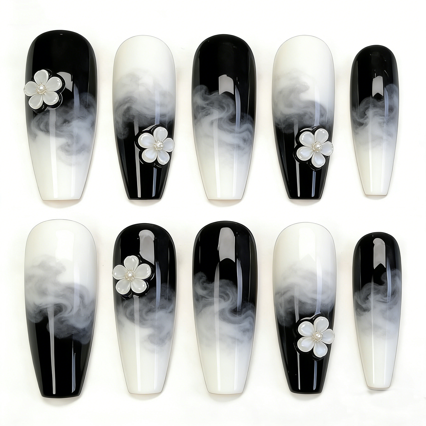 Monochrome Flower Long Wearable Armor