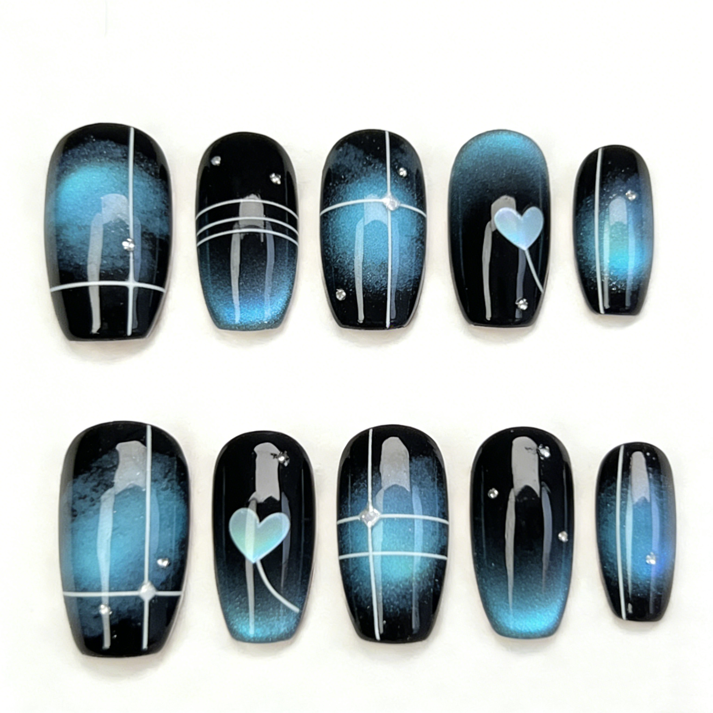 Blue Black Heart Grid Short Wearable Armor