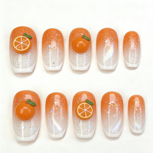 Citrus Burst Short Wearable Nails