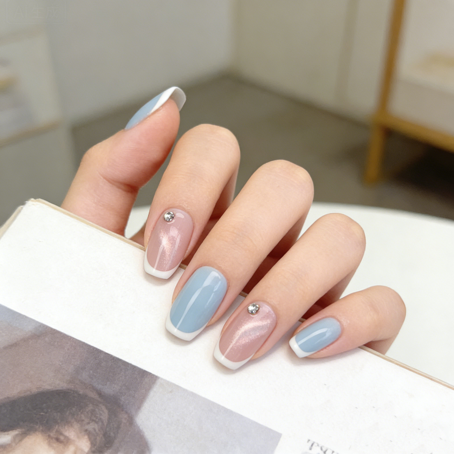 Blue Pink Cat Eye Short Wearable Armor