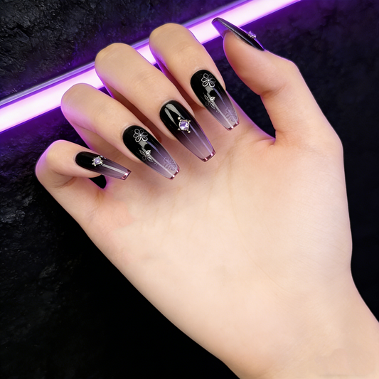 Black Purple Flower Long Wearable Armor