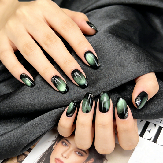 Black Green Cat Eye Short Wearable Armor