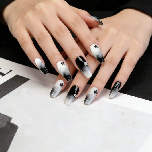 Monochrome Flower Long Wearable Armor