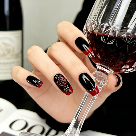 Black Red Rose Gothic Short Wearable Armor