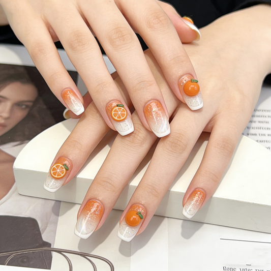 Citrus Burst Short Wearable Nails