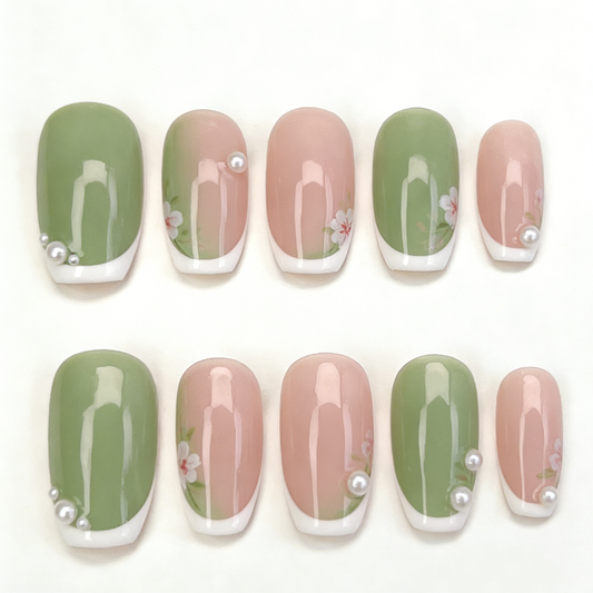 Green Pink Floral Short Wearable Armor