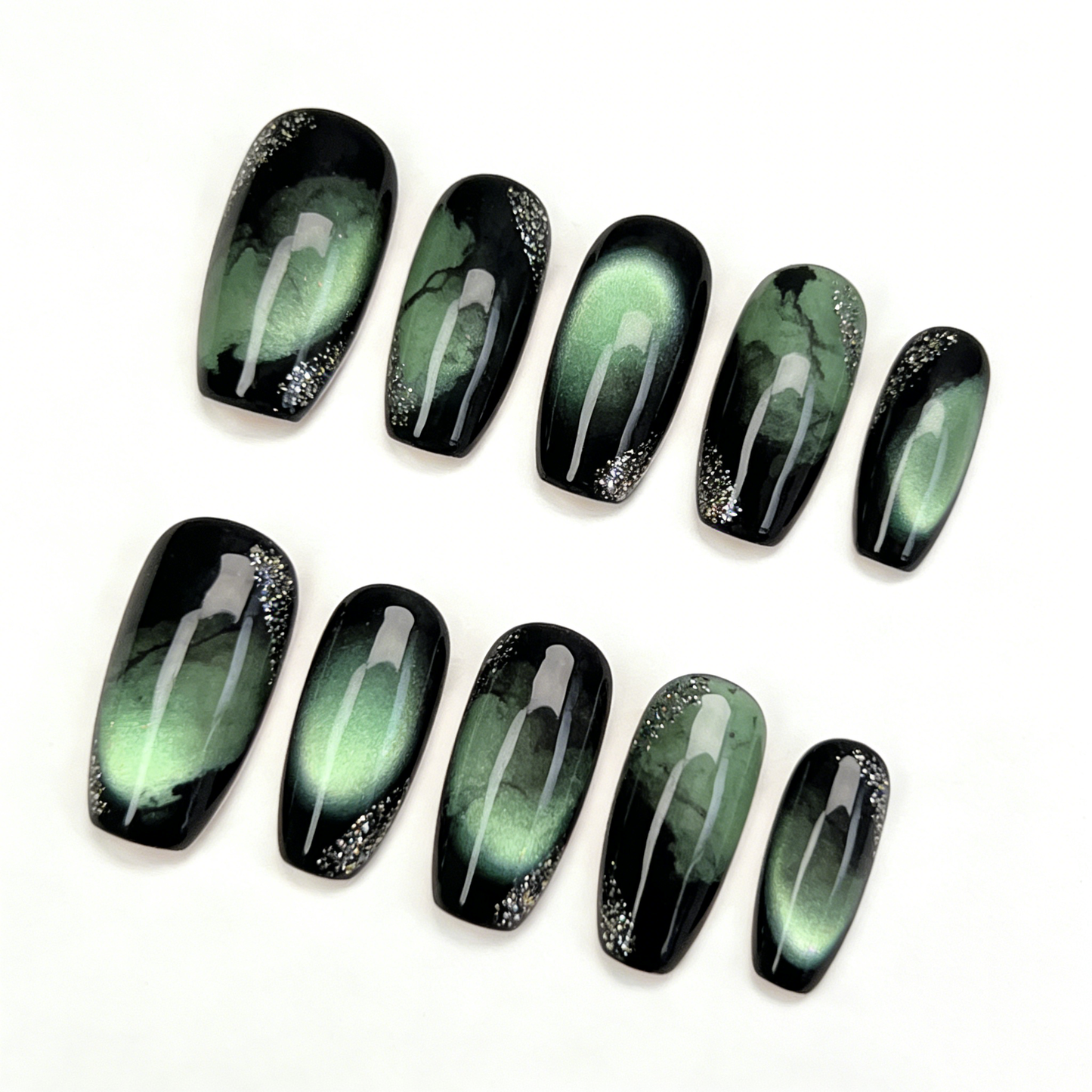Black Green Cat Eye Short Wearable Armor