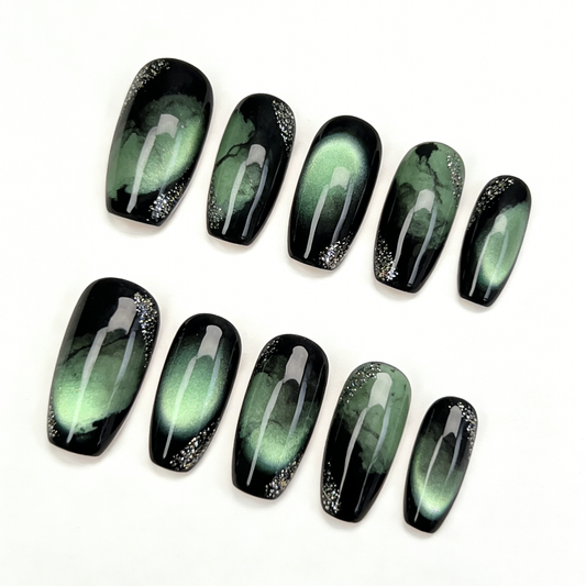Black Green Cat Eye Short Wearable Armor