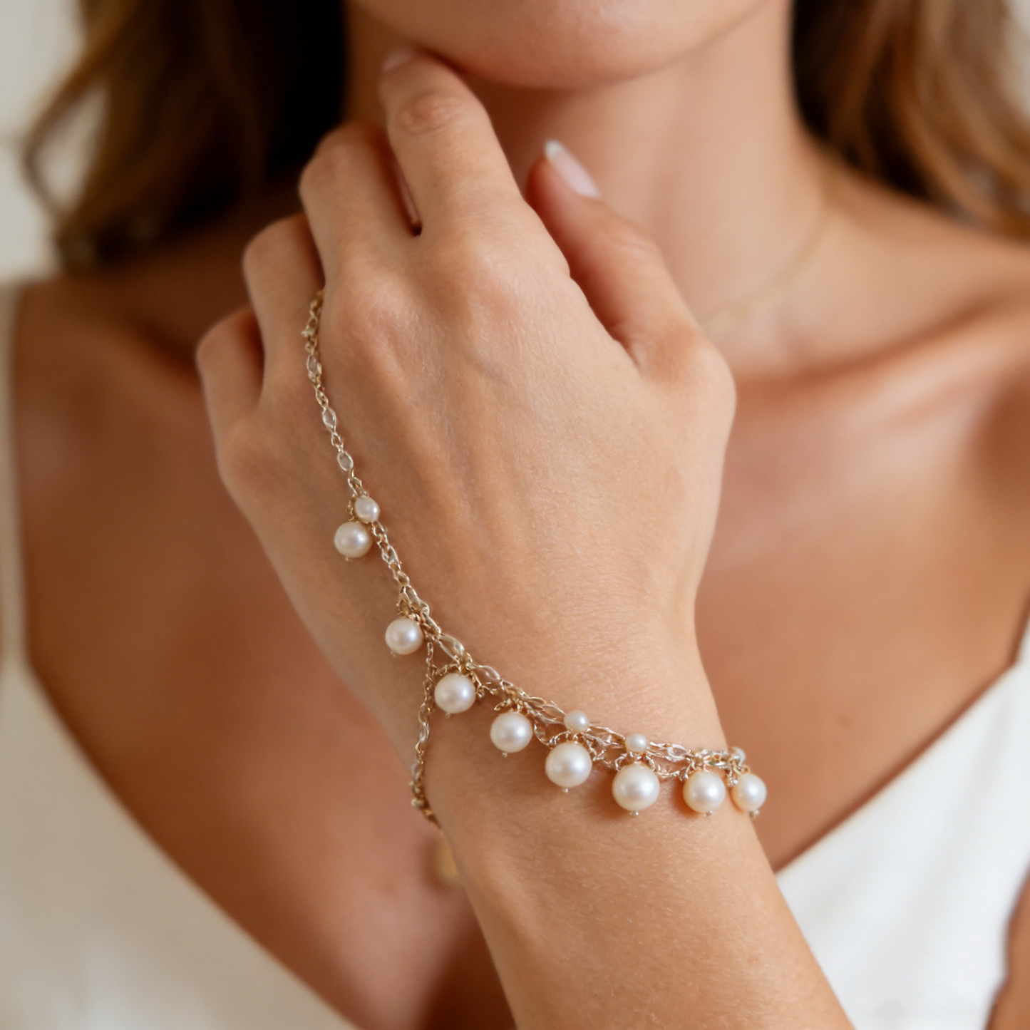 Pearl Cluster Hand Back Chain