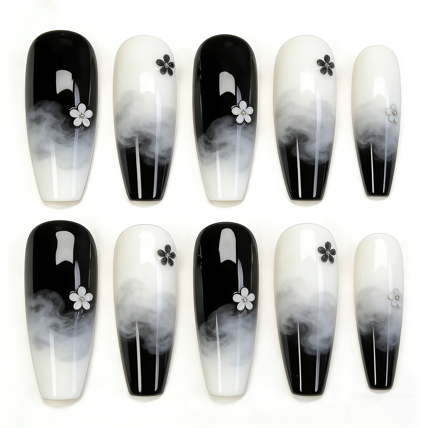 Monochrome Flower Long Wearable Armor