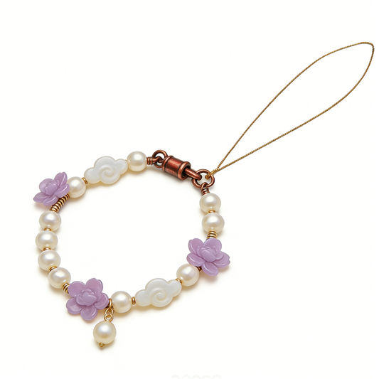 Lavender Flower & Cloud Hand Back Chain