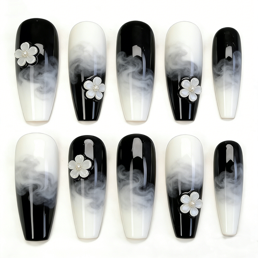 Monochrome Flower Long Wearable Armor