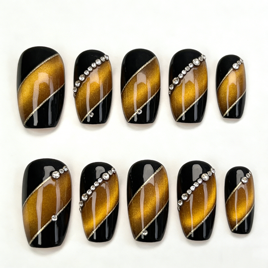 Black Gold Cat Eye Short Wearable Armor