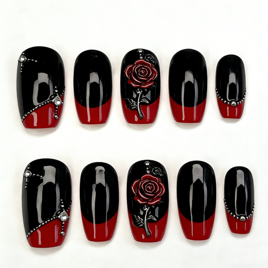 Black Red Rose Gothic Short Wearable Armor