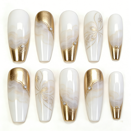 White Gold Marble Long Wearable Armor