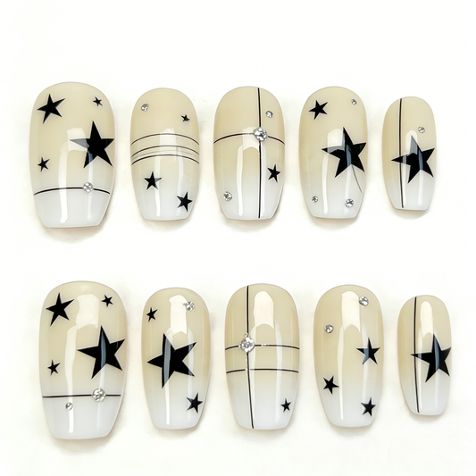 Beige Black Star Grid Short Wearable Armor