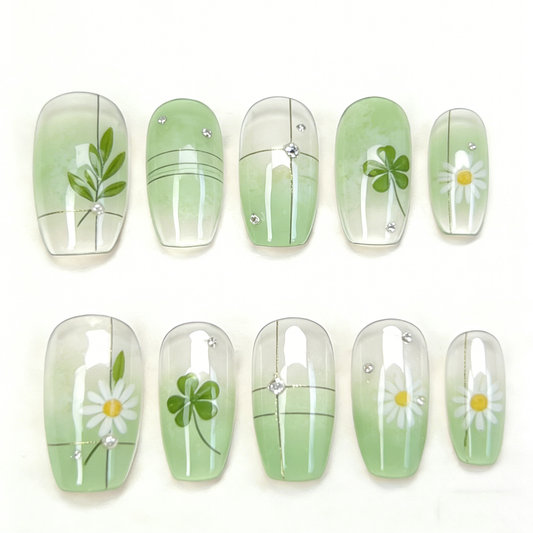 Green Clear Daisy Clover Short Wearable Armor