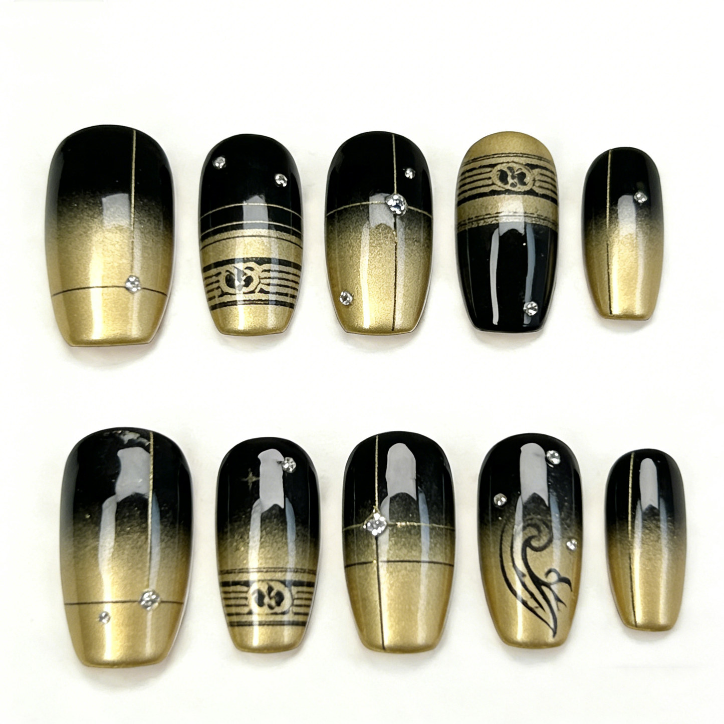 Black Gold Pattern Gradient Short Wearable Armor