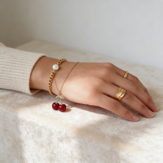 Cherry & Pearl Hand Back Chain