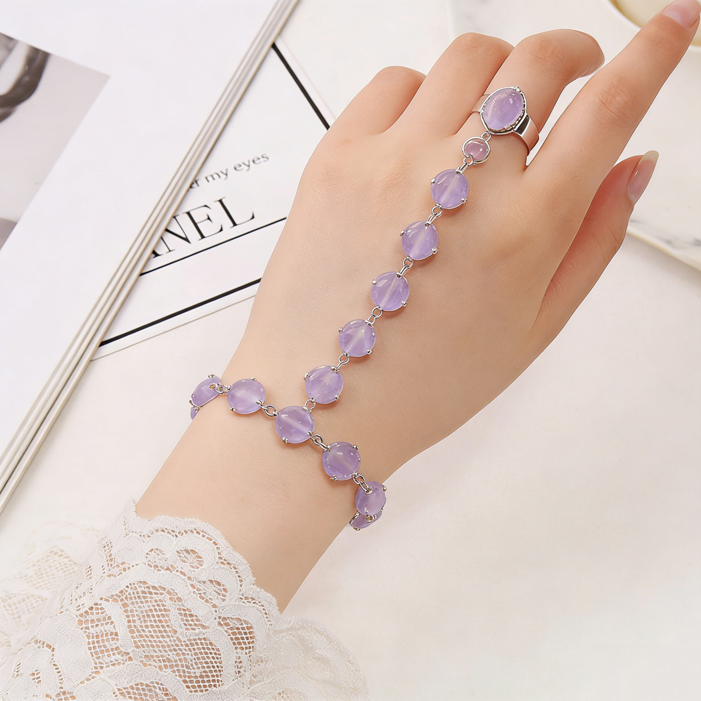 Amethyst Hand Back Chain